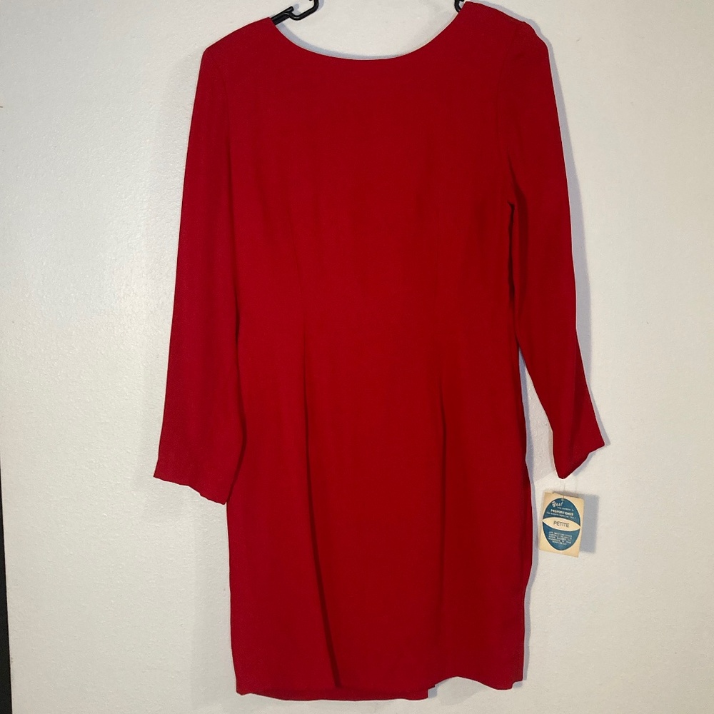 80s vintage open scoop back bow quarter sleeve ambria dress